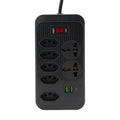 Extensão Elétrica 2M 110-220V com USB e USB-C – Ideal para PC e Eletrônicos