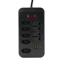 Extensão Elétrica 2M 110-220V com USB e USB-C – Ideal para PC e Eletrônicos