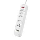 Extensão Elétrica 2M 110-220V com USB e USB-C – Ideal para PC e Eletrônicos