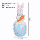 Mini Estátuas Decorativas de Coelho e Ovo de Páscoa em Resina – Estilo INS