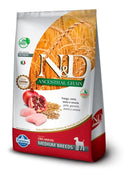 Ração N&D Ancestral Grain para Cães Adultos de Raças média sabor Frango e Romã de 10.1 kg